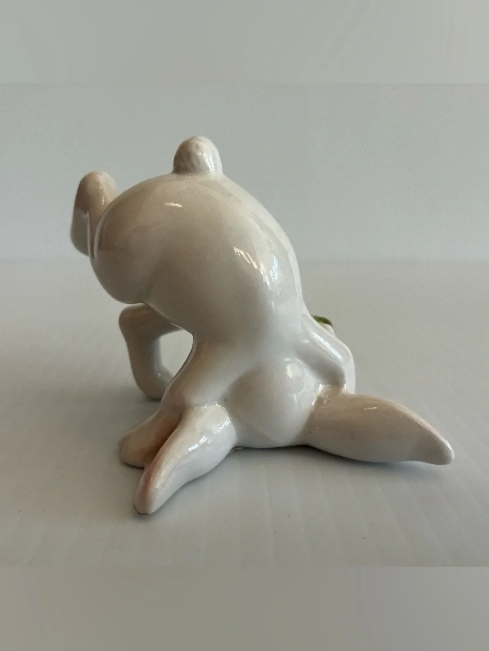 Vintage Ceramic FF 1978 White Bunny Figurine Hand Painted Farmhouse Cottagecore
